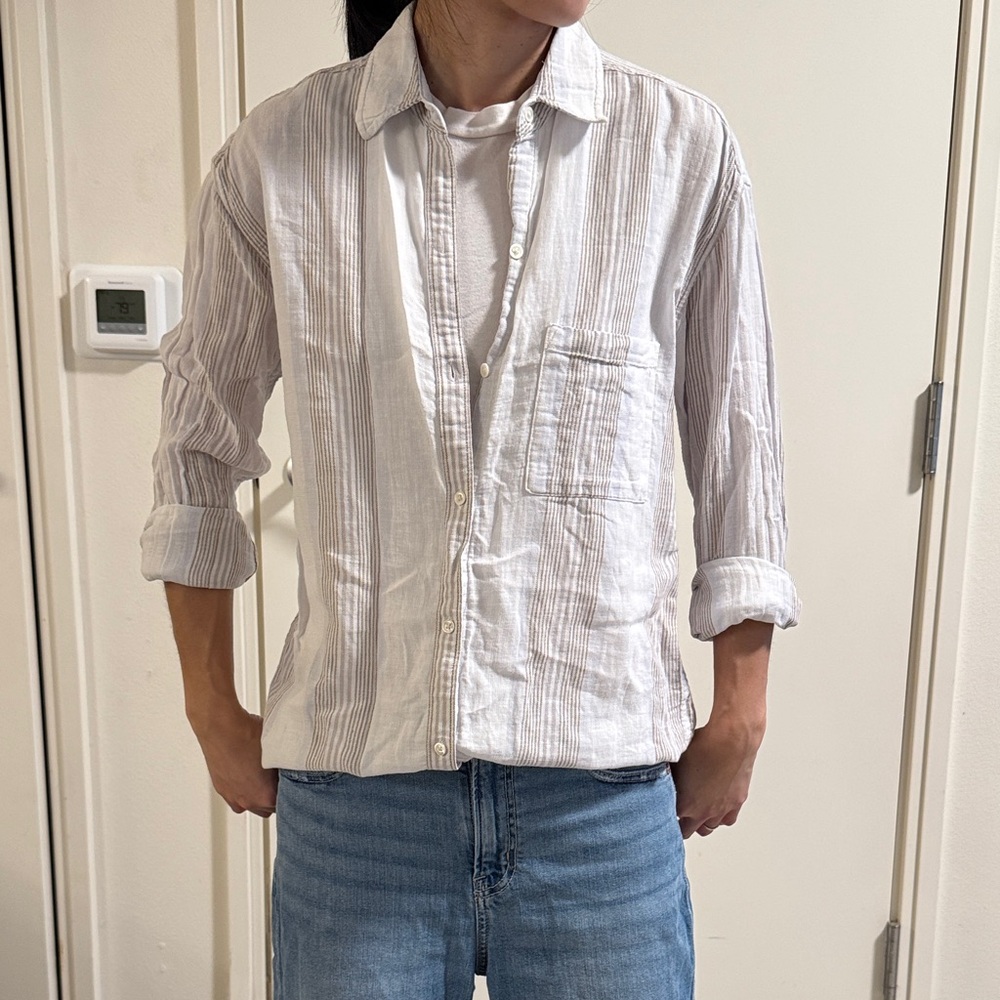 Oversized Women’s Linen Collared Shirt